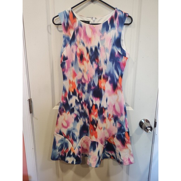 Women's I.N.C. Sleeveless Watercolor Design Dress Size 4 Multicolor - Picture 2 of 7